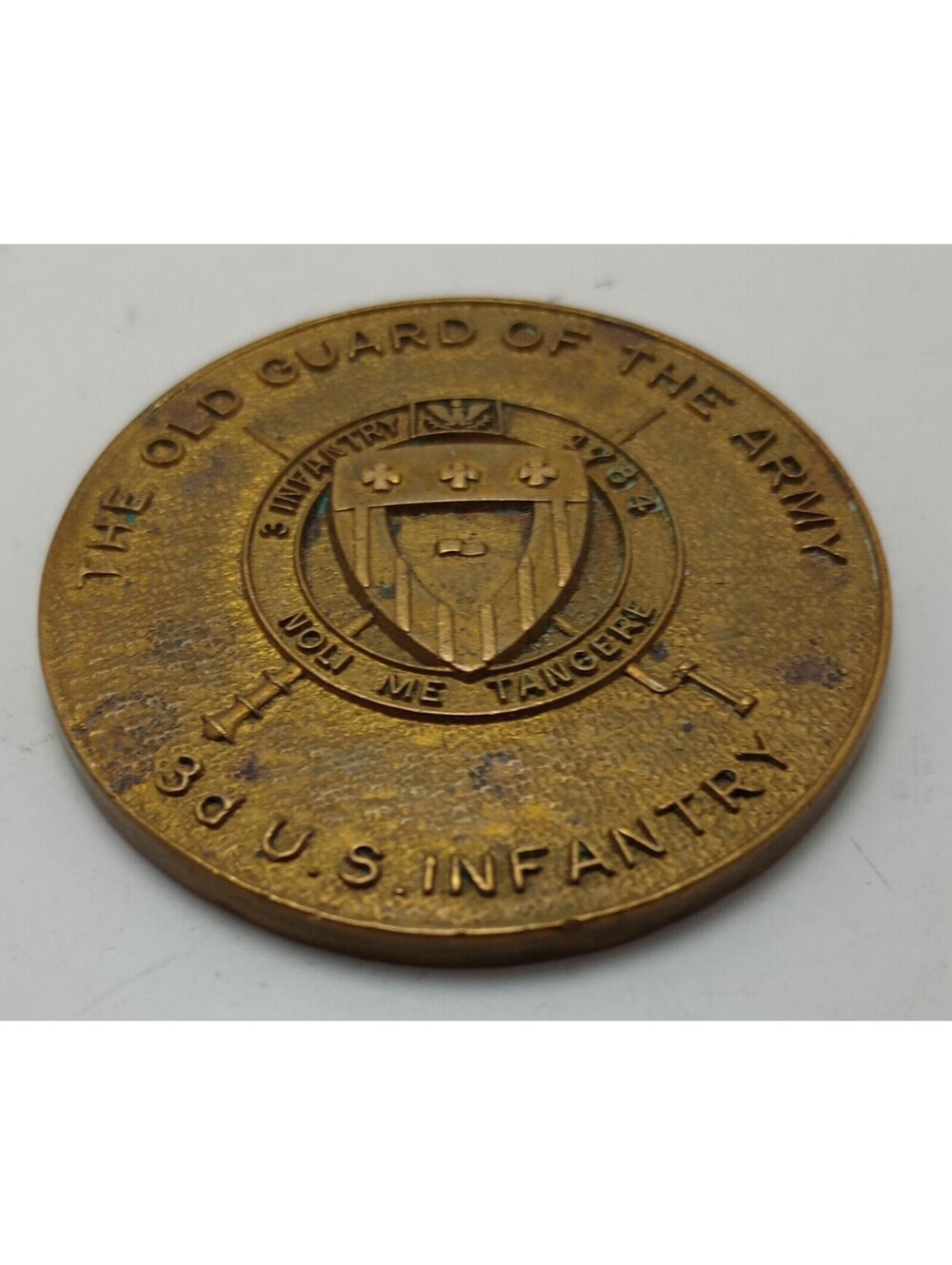 OLD Guard of the ARMY 3d U.S. INFANTRY SP/4 Johnson Brass 1 5/16" Challenge Coin